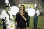 Lyndsey Cardinale sings during pre-game show